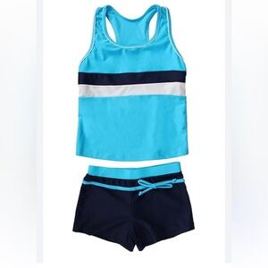 Girls' Summer Two Piece Boyshort Tankini Kids Swimsuit 12y